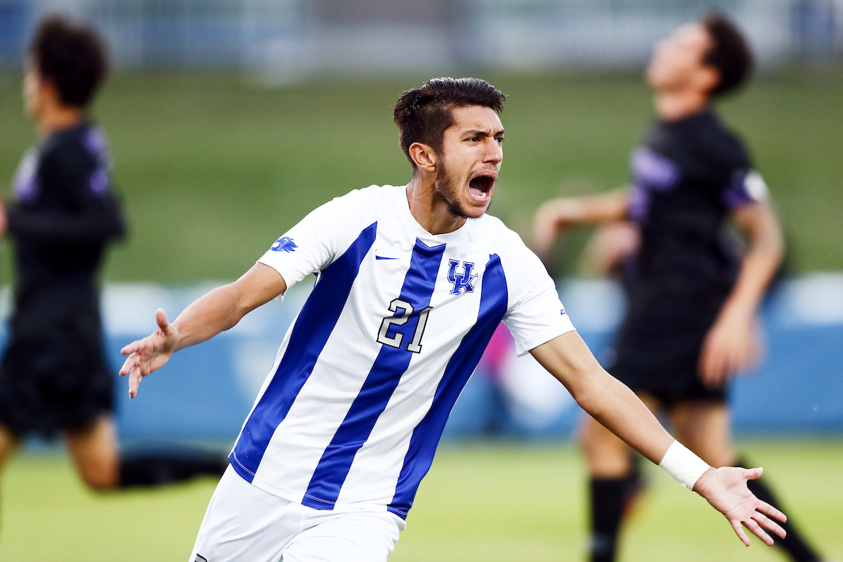 KALIL ELMEDKHAR.

Men's soccer beats Portland, 4-0.


Photo by Elliott Hess | UK Athletics