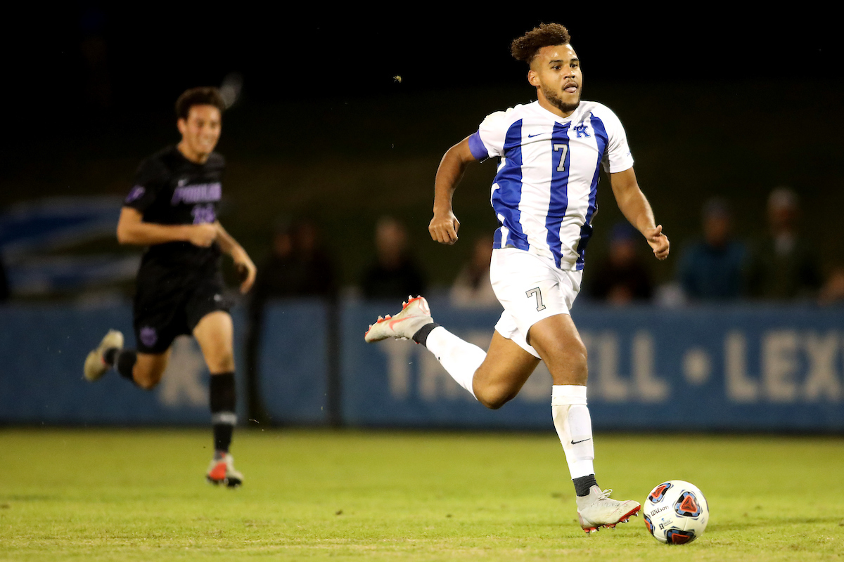 JJ Williams.

Men's soccer beats Portland, 4-0.

Photo by Quinn Foster | UK Athletics
