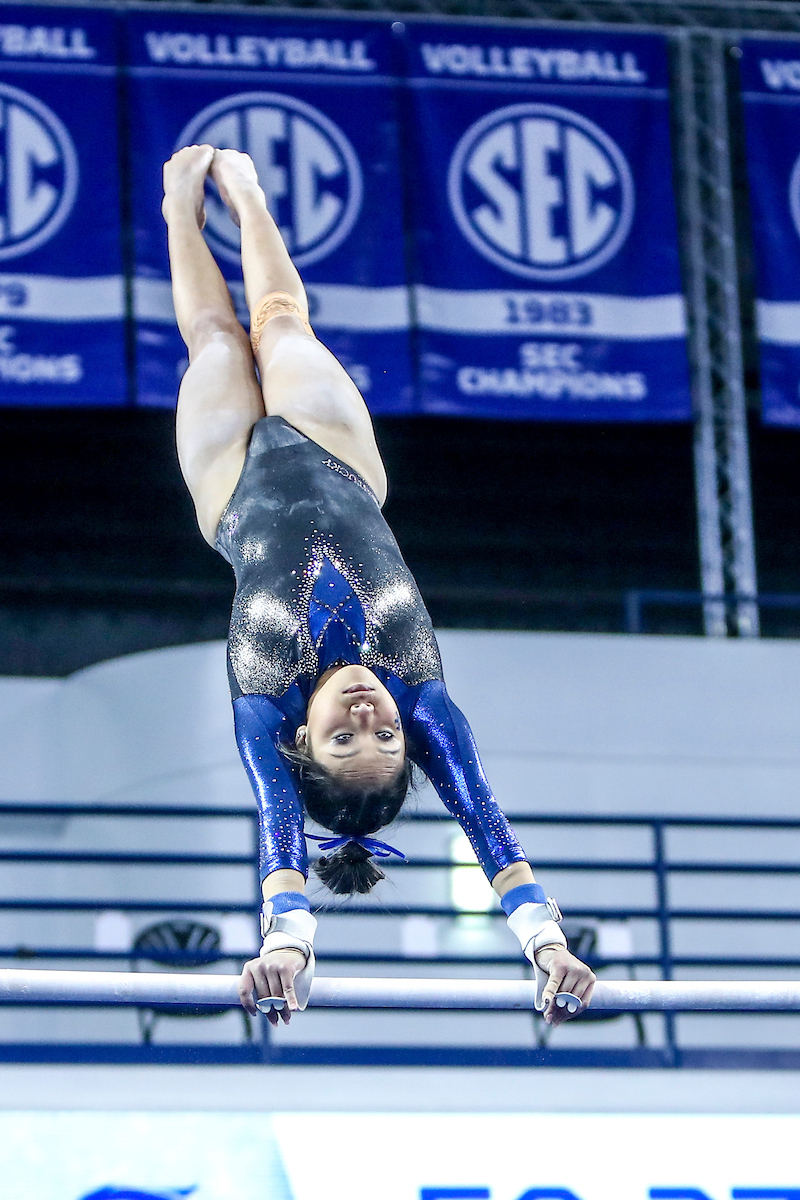 Kaitlin DeGuzman.

Kentucky defeats Mizzou 197.450-196.875.

Photo by Sarah Caputi | UK Athletics