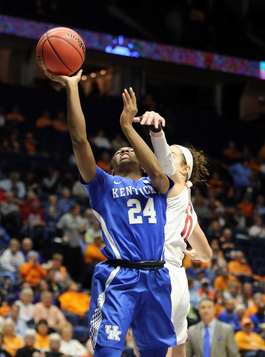 Taylor Murray

The University of Kentucky women's basketball team beat Alabama in the SEC Tournament on Thursday, March 1, 2018 at Bridgestone Arena in Nashville, TN.

Photo by Britney Howard | UK Athletics
