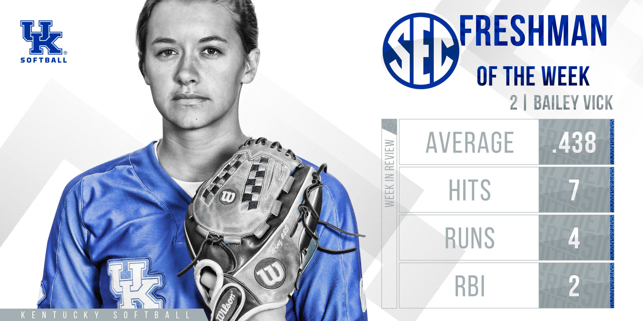 Bailey Vick Wins SEC Freshman of the Week for Second Week Running