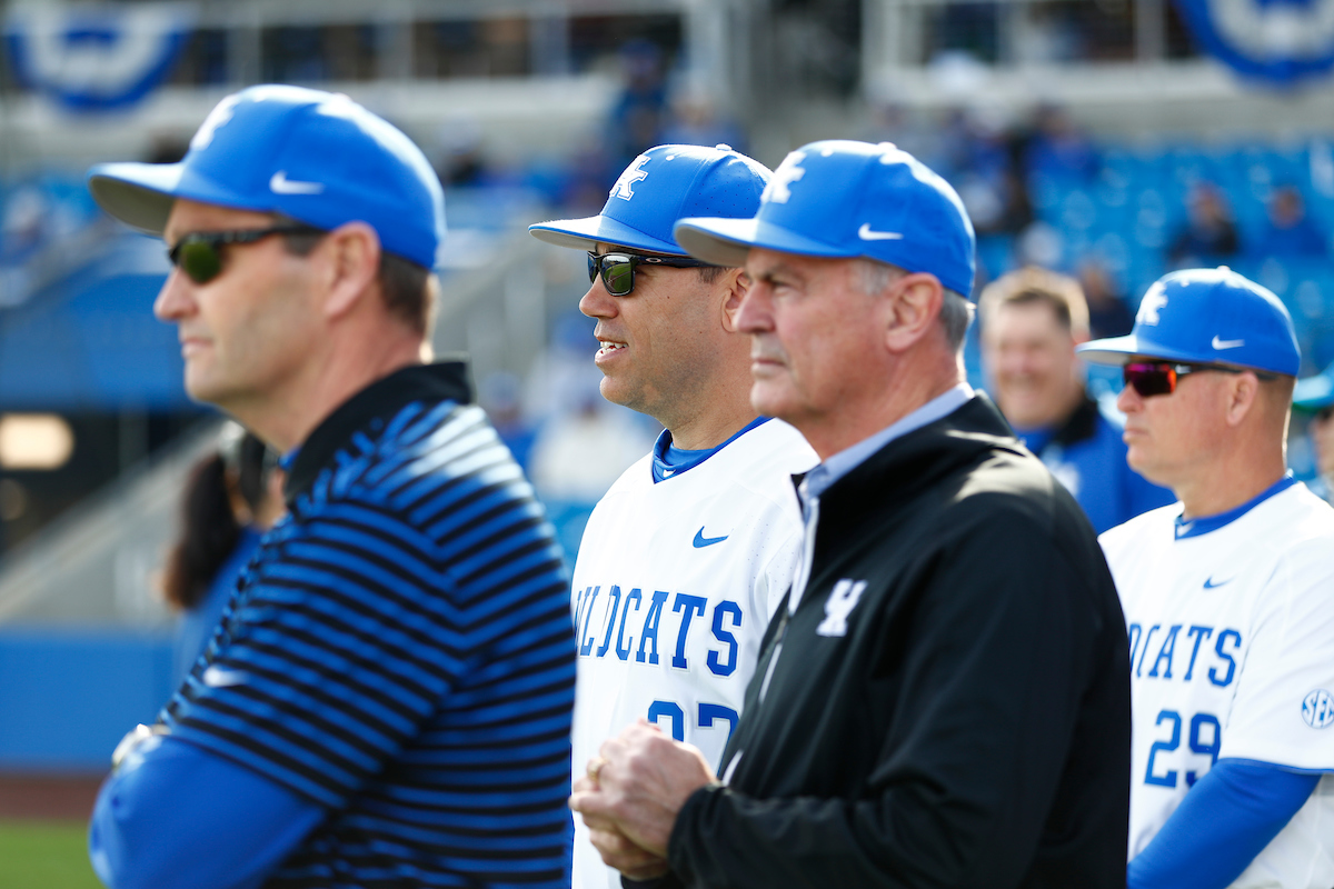 Nick Mingione. Mitch Barnhart. Eli Capilouto.

Kentucky baseball defeated EKU 7-3 on opening day at Kentucky Proud Park.

Photo by Chet White | UK Athletics