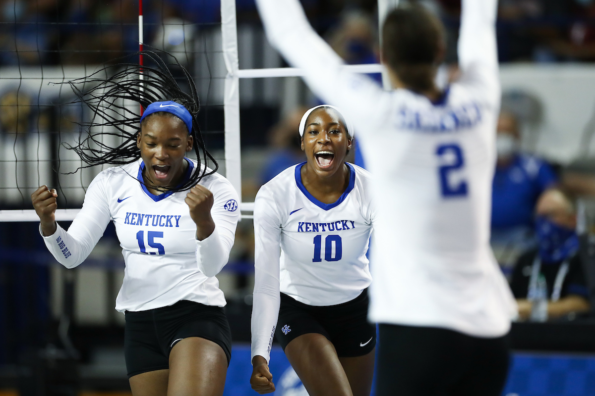 AZHANI TEALER. REAGAN RUTHERFORD.

Kentucky beats Stanford, 3-2.

Photo by Elliott Hess | UK Athletics