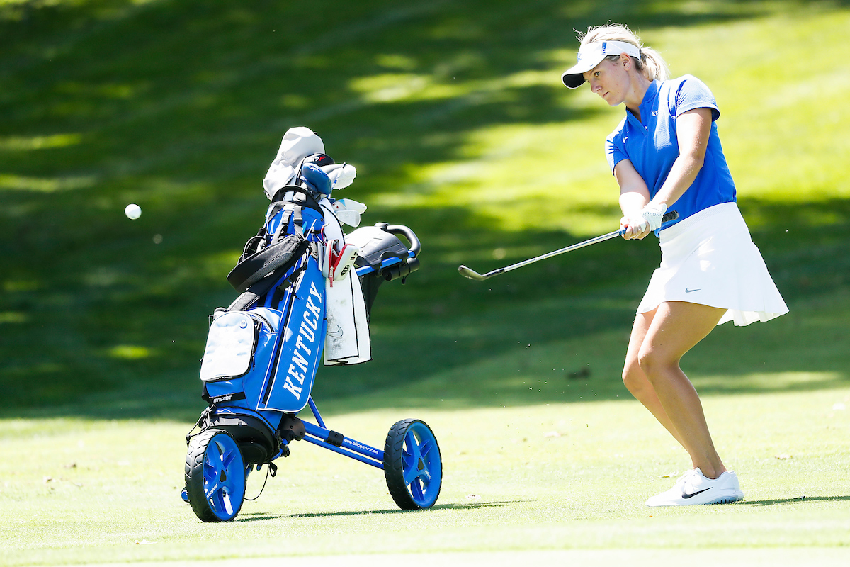 Claire Carlin.

Women's golf practice.

Photo by Chet White | UK Athletics