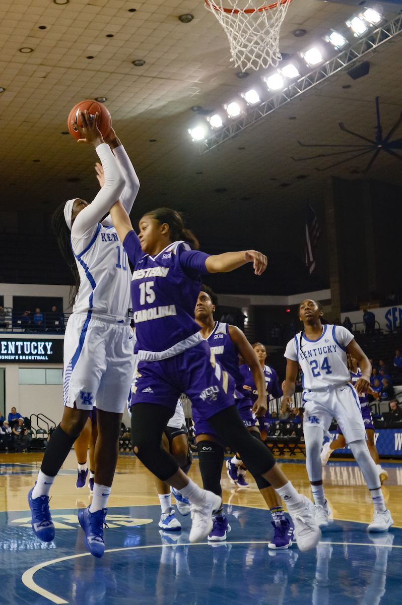 Rhyne Howard. Taylor Murray. 

Women's Basketball Beat WCU 99 - 39 on Tuesday, December 18th, in Lexington's Memorial Coliseum 

Photo by Eddie Justice | UK Athletics