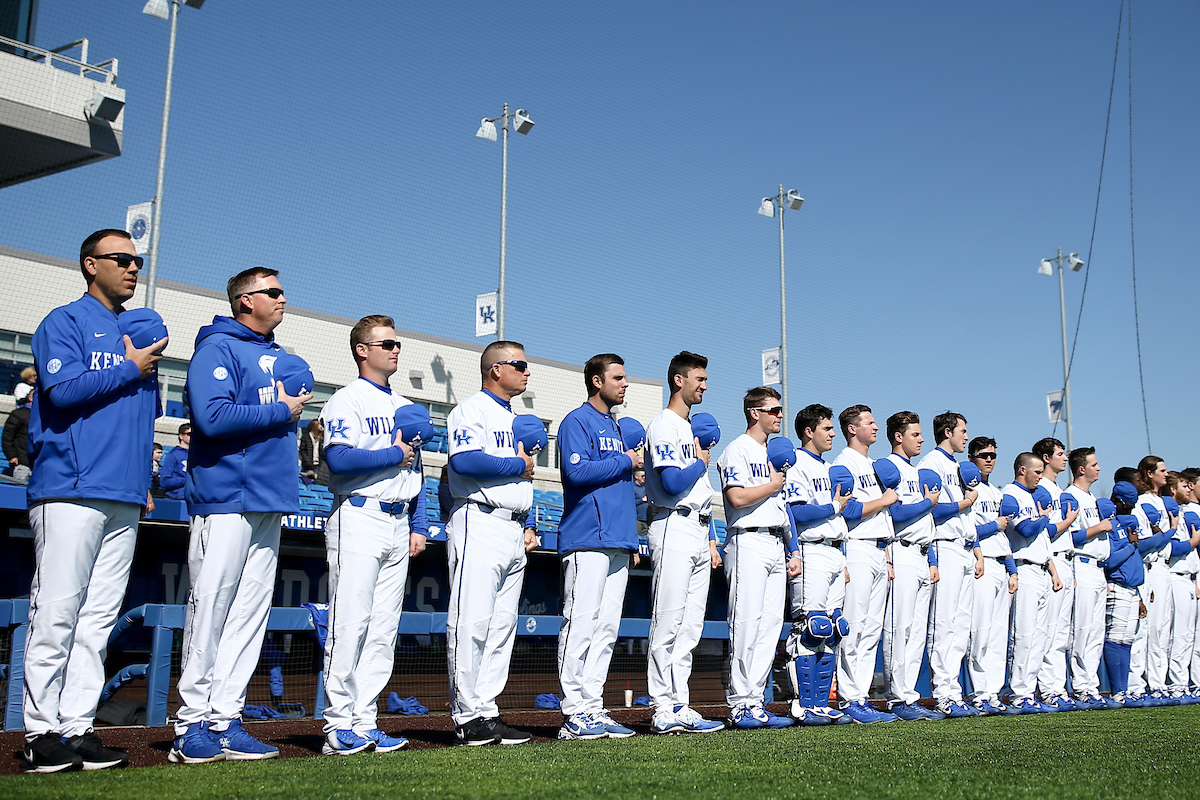 National Anthem. 

Kentucky beat Appalachian State 21-4.  


Photo by Isaac Janssen | UK Athletics