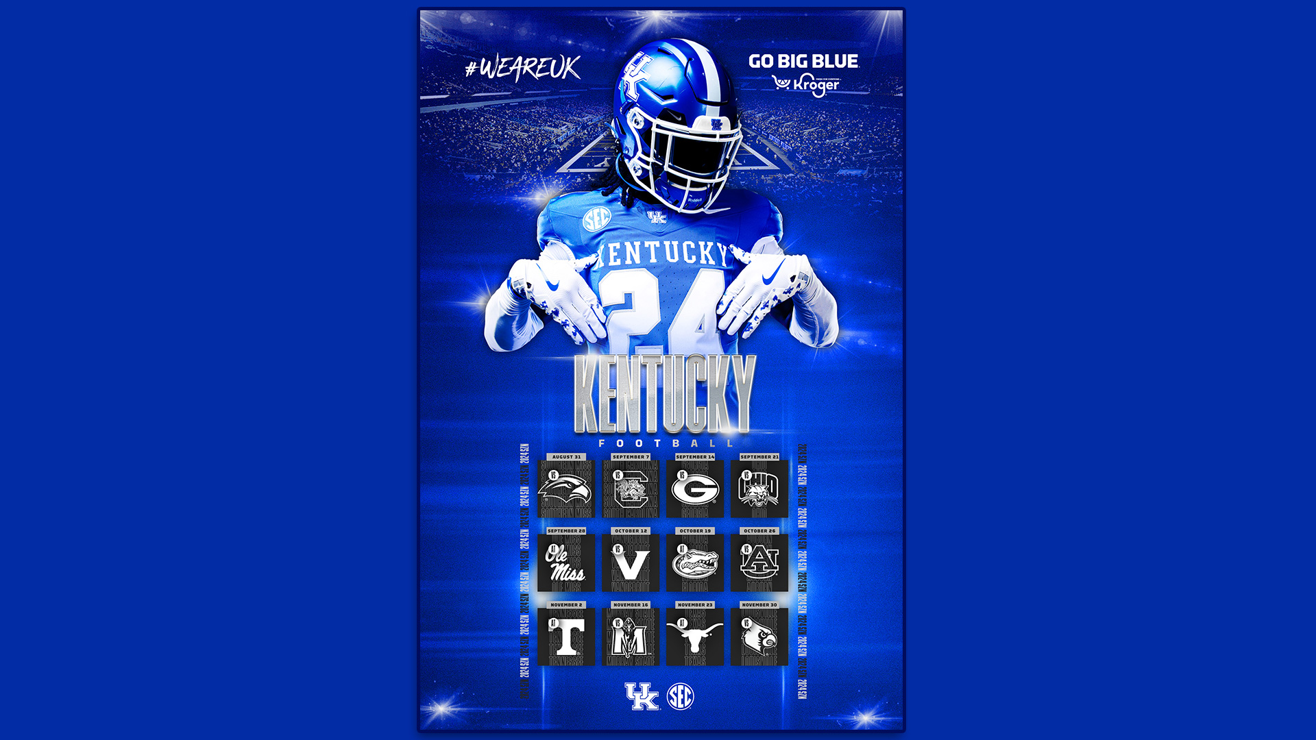 2024 Kentucky Football Poster, Presented by Kroger, Unveiled