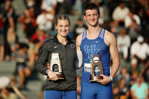 Tim Duckworth. Olivia Gruver.

Day two of the NCAA Track and Field Outdoor National Championships. Eugene, Oregon. Thursday, June 7, 2018.

Photo by Chet White | UK Athletics