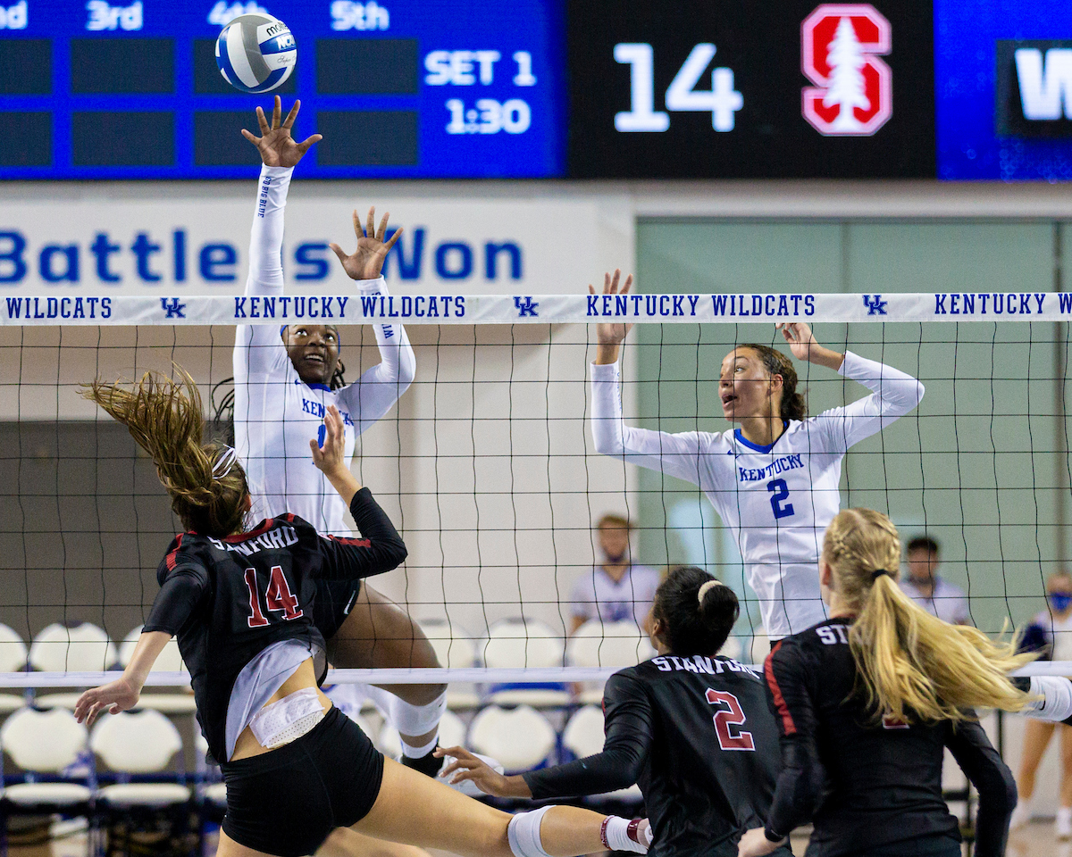 Azhani Tealer. Madi Skinner.

Kentucky beats Stanford 3-2.

Photo by Grant Lee | UK Athletics