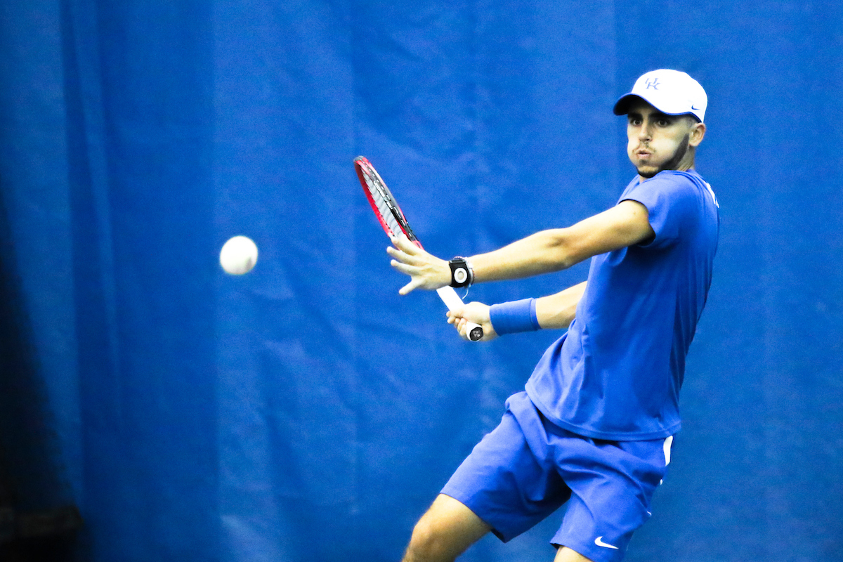 Enzo Wallart. 

Kentucky men's tennis falls to Tennessee 0-4 on Sunday, April 14th..

Photo by Eddie Justice | UK Athletics