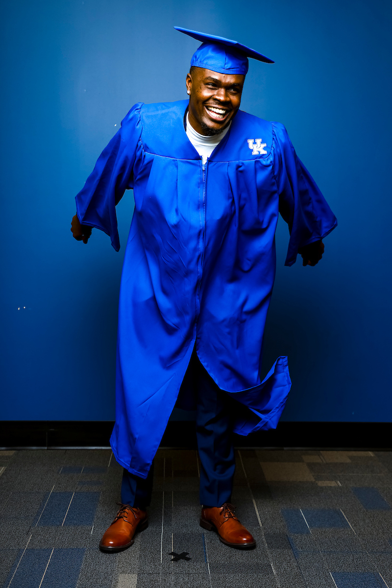 Jordan Wright.

December 2021 Graduation Photos.

Photo by Eddie Justice | UK Athletics