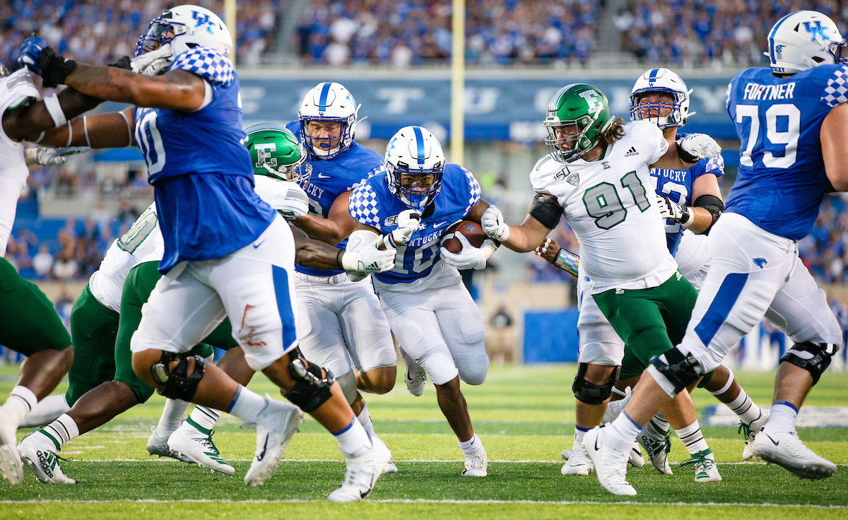 A.J. Rose.


UK beat EMU 38-17.


Photo by Elliott Hess | UK Athletics