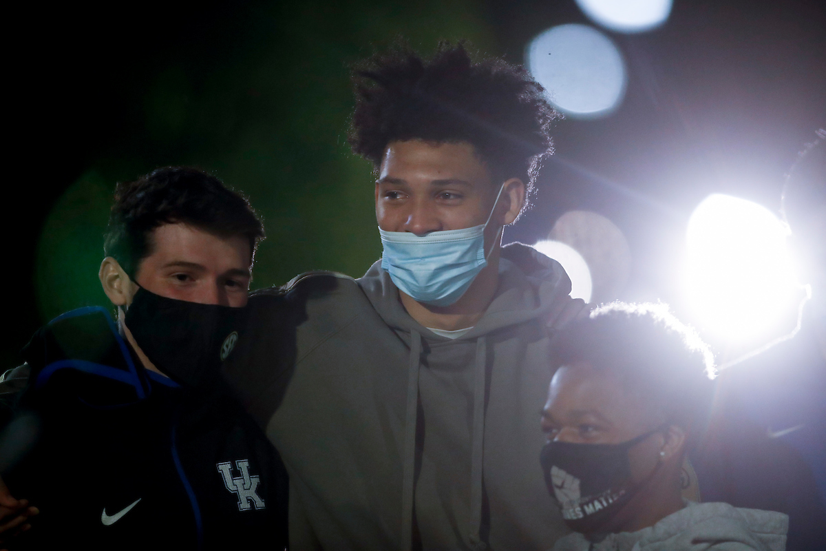 Taylor Berryman. Zan Payne. 

Terrence Clarke candlelight vigil. 

Photo by Chet White | UK Athletics