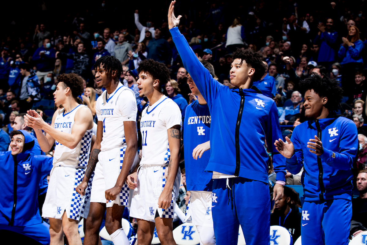Lance Ware. Kellan Grady. Daimion Collins. Dontaie Allen. Brennan Canada. Zan Payne. Kareem Watkins.

Kentucky beat Ohio University 77-59.

Photos by Chet White | UK Athletics