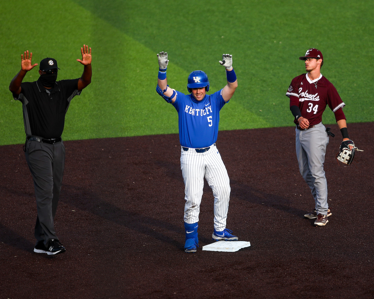 TJ Collett. 

Kentucky beats EKU 7-6. 

Photo by Eddie Justice | UK Athletics