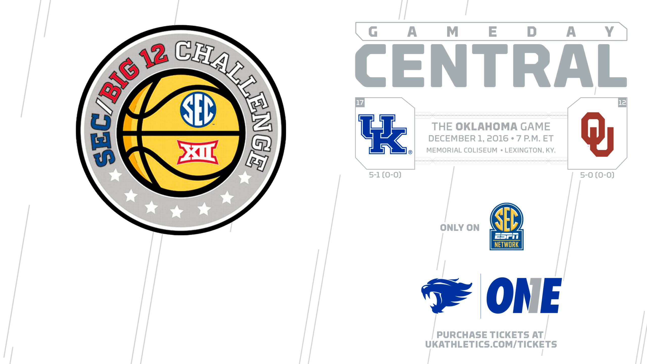 No. 17 Kentucky Hosts No. 12 Oklahoma for SEC/Big 12 Challenge