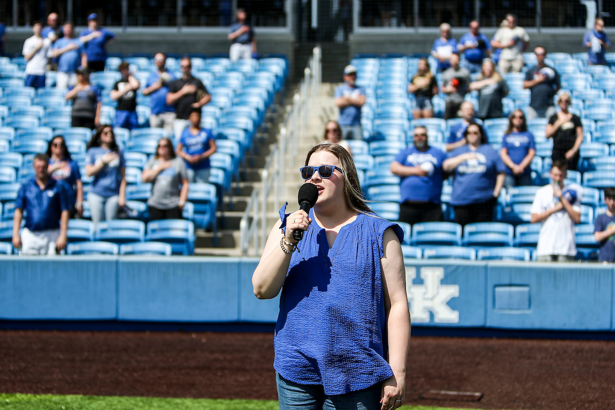 National Anthem Singer.

Kentucky beats Vanderbilt 3-2.

Photo by Sarah Caputi | UK Athletics