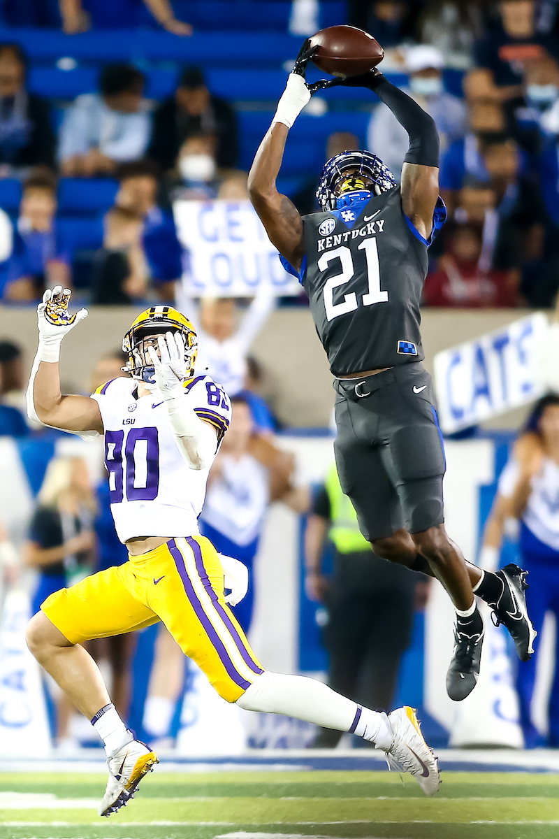 Quandre Mosely. 

UK beat LSU 42-21.

Photo by Eddie Justice | UK Athletics