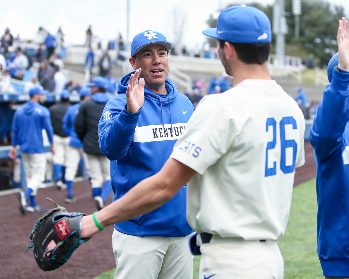 Coach Nick Mingione. Jacob Plastiak. 

Kentucky beats Ole Miss 9-2.

Photo by Sarah Caputi | UK Athletics
