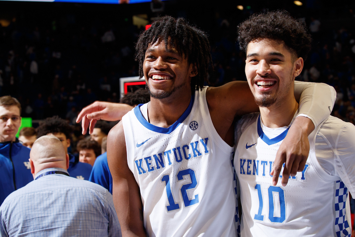 Keion Brooks Jr. Johnny Juzang.

UK beat Ole Miss 67-62.

Photo by Elliott Hess | UK Athletics