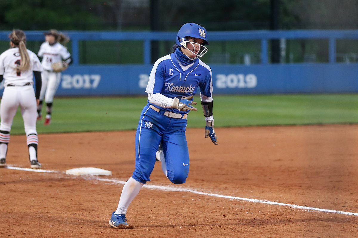Kayla Kowalik.

Kentucky loses to Georgia 8 - 9.

Photo by Sarah Caputi | UK Athletics