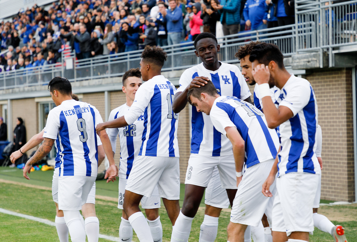 KALIL ELMEDKHAR.

Men's soccer beats Portland, 4-0.


Photo by Elliott Hess | UK Athletics