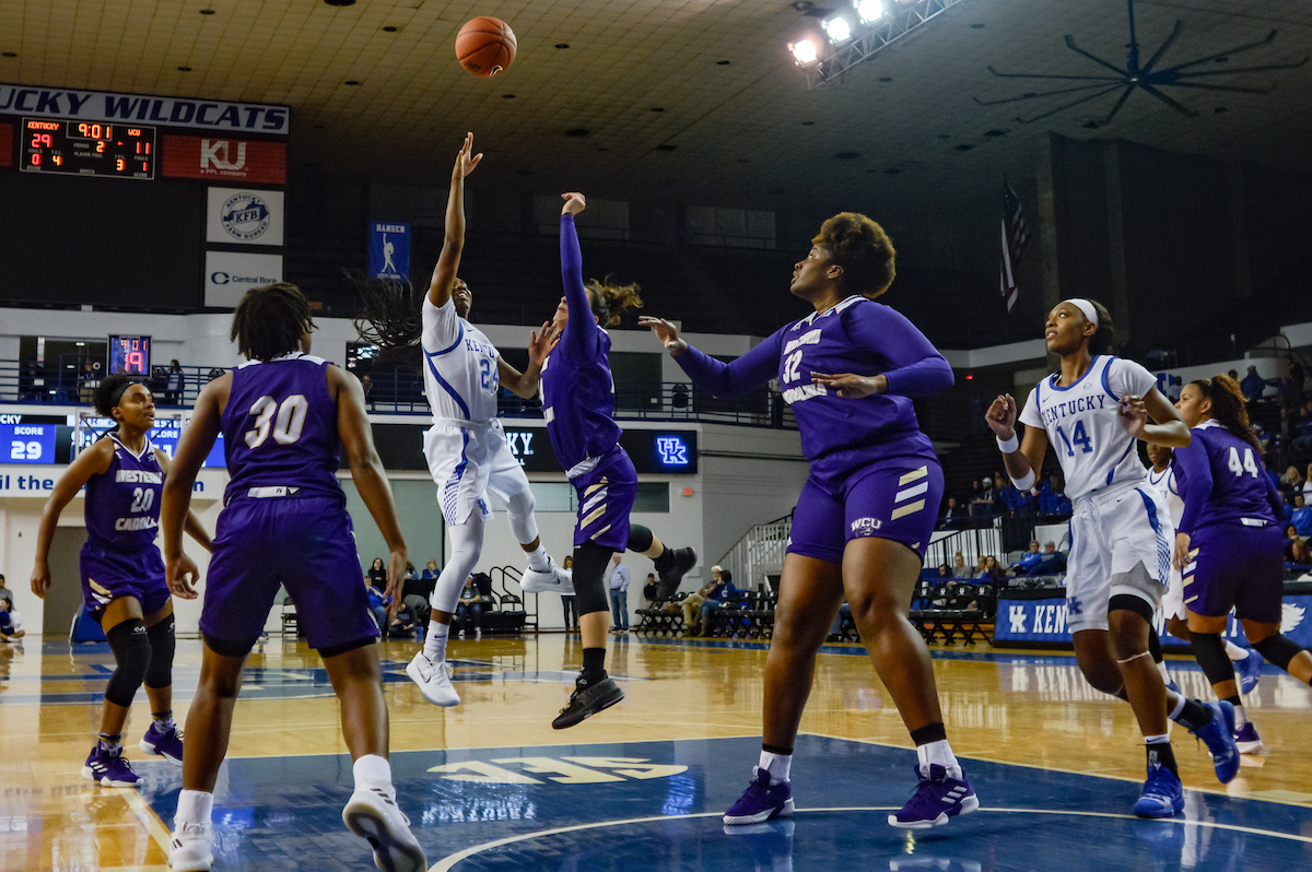 Taylor Murray. Tatyana Wyatt. 

Women's Basketball Beat WCU 99 - 39 on Tuesday, December 18th, in Lexington's Memorial Coliseum 

Photo by Eddie Justice | UK Athletics