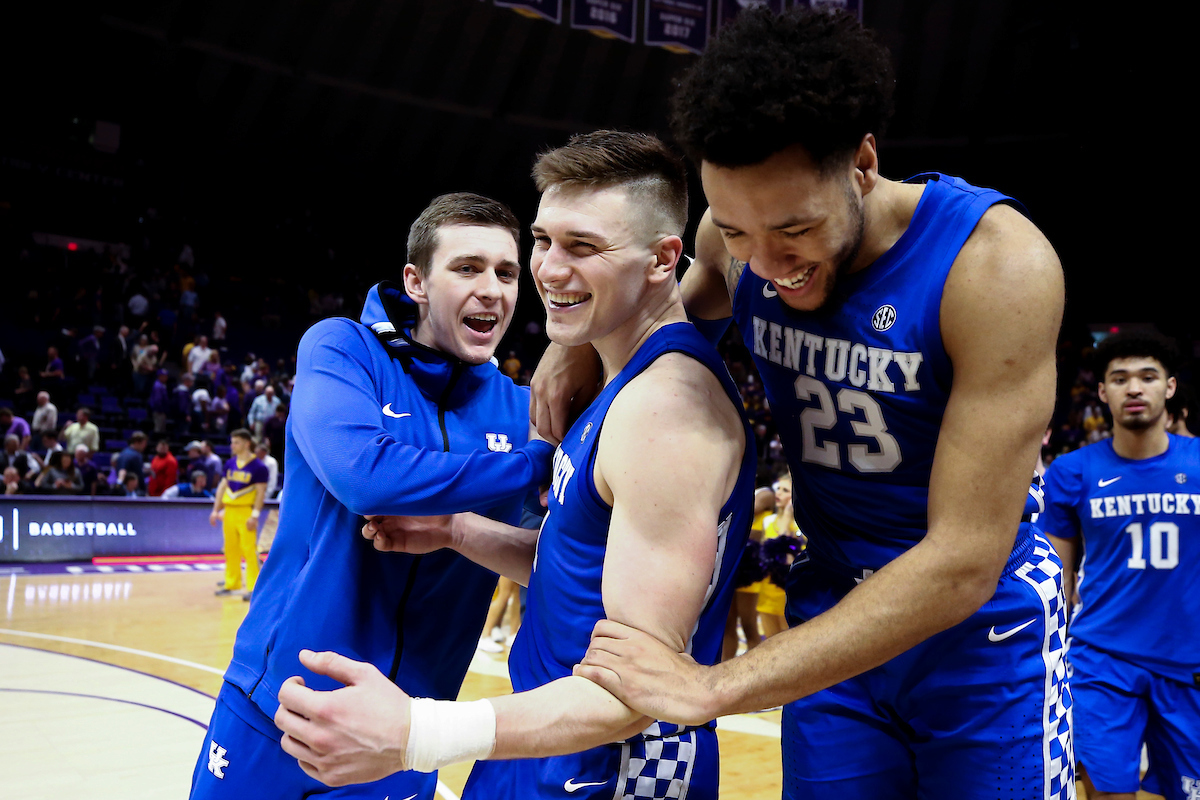Brennan Canada. Nate Sestina. EJ Montgomery.

Kentucky beat LSU 79-76.

Photo by Chet White | UK Athletics