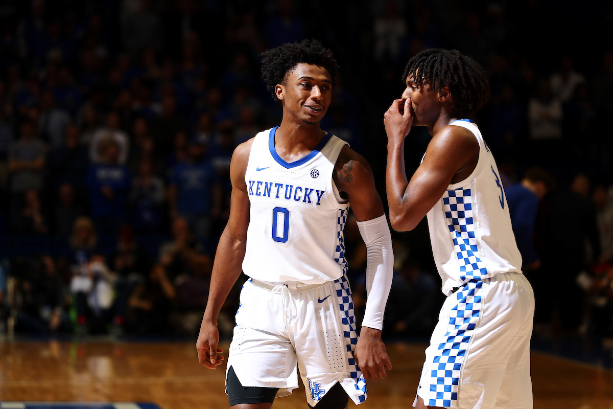 Ashton Hagans. Tyrese Maxey.
UK beats Vandy 71-62. 
Photo by Elliott Hess | UK Athletics