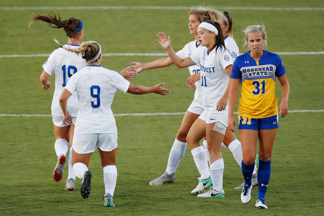 Marissa Bosco. Julia Grosso.

The Kentucky women's soccer team beat Morehead State 2-1.

Photo by Chet White | UK Athletics