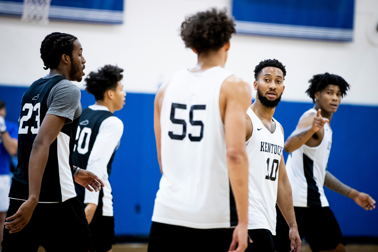 Isaiah Jackson. Zan Payne. Lance Ware. Davion Mintz. Camâ??Ron Fletcher.

Menâ??s basketball practice. 

Photo by Chet White | UK Athletics