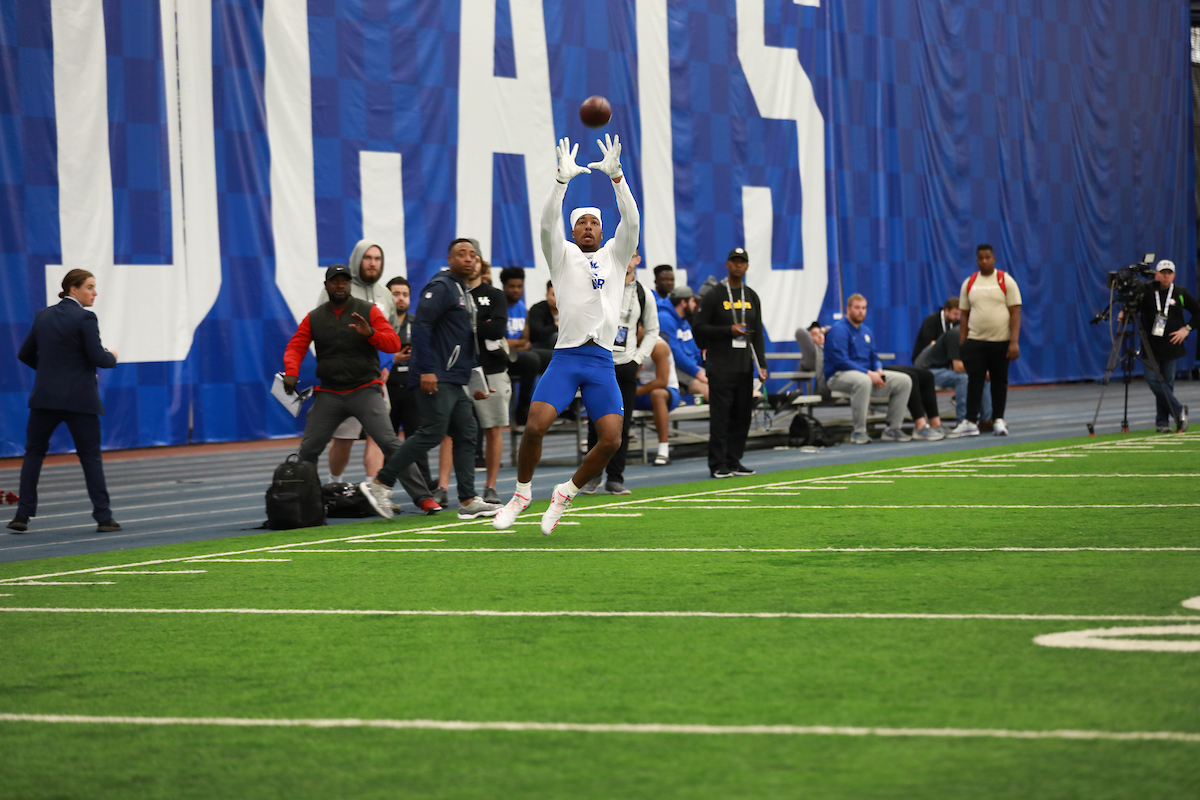 Dorian Baker.

Pro Day for UK Football.

Photo by Jacob Noger | UK Athletics