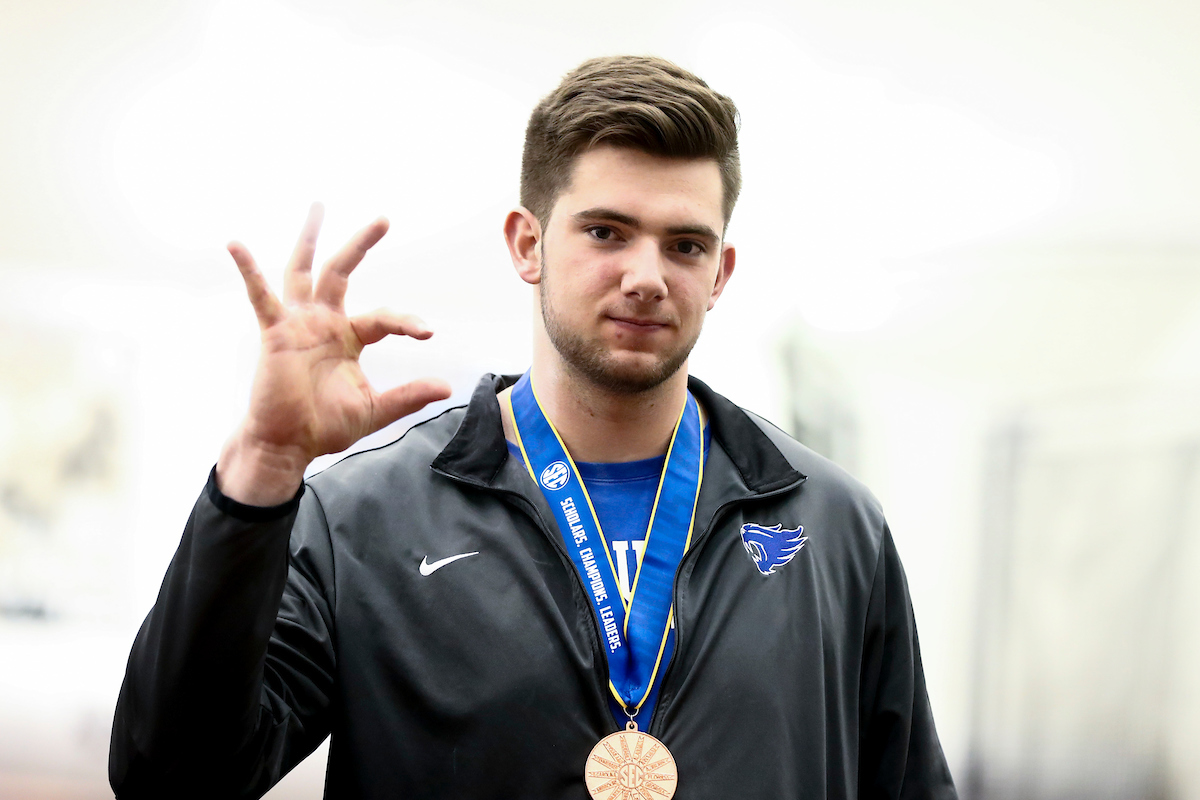 Josh Sobota.

2020 SEC Indoors day one.

Photo by Chet White | UK Athletics