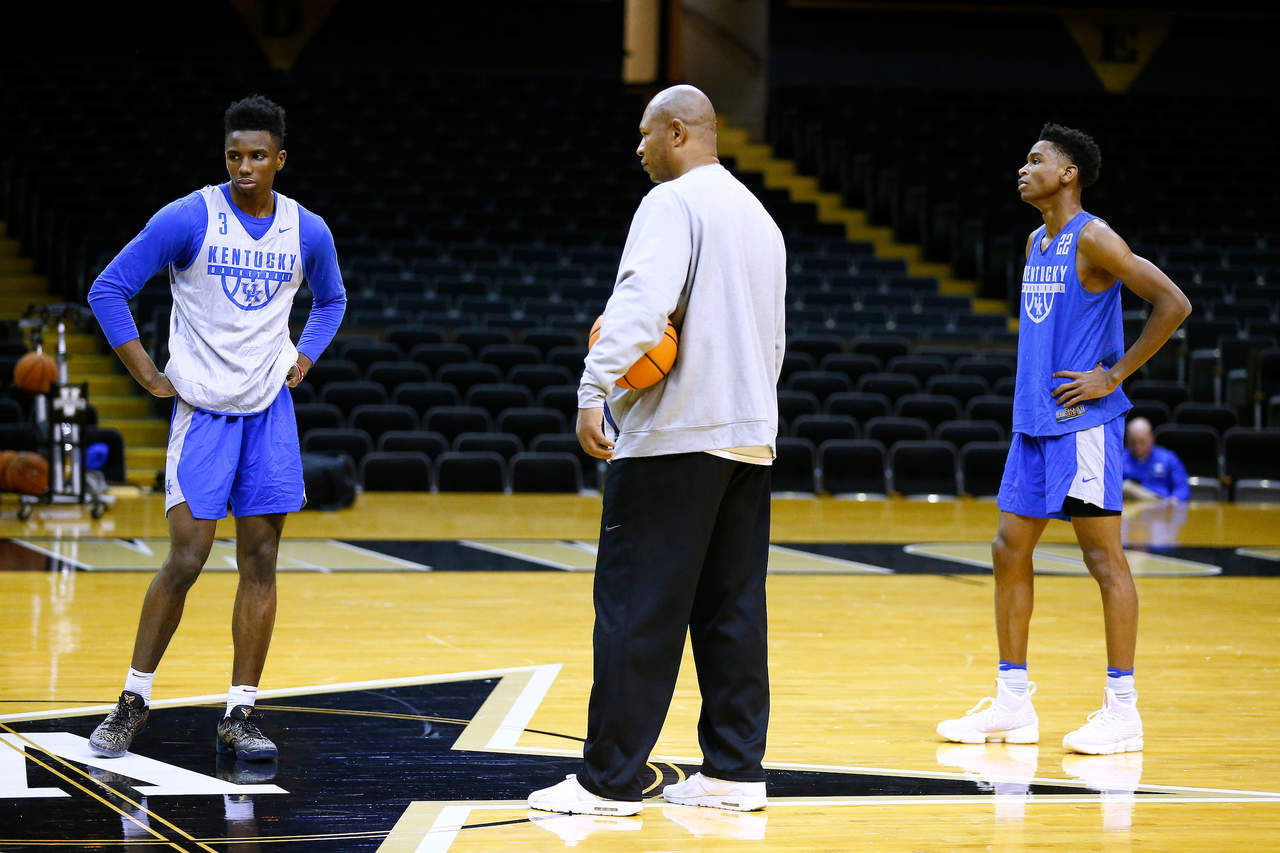Hamidou Diallo. Shai Gilgeous-Alexander.

The University of Kentucky men's basketball team practiced at Memorial Gymnasium in Nashville, TN., on Friday, January 12, 2018.

Photo by Chet White | UK Athletics