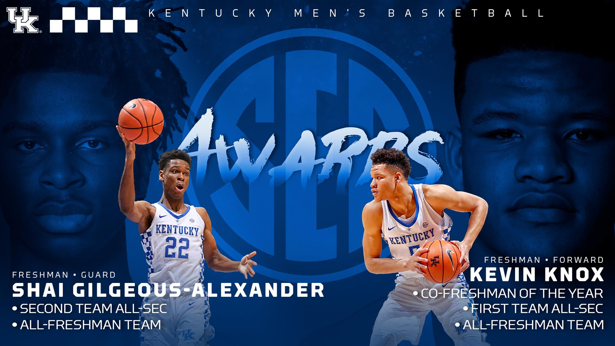 Knox Co-SEC Freshman of the Year; Knox, Gilgeous-Alexander All-SEC