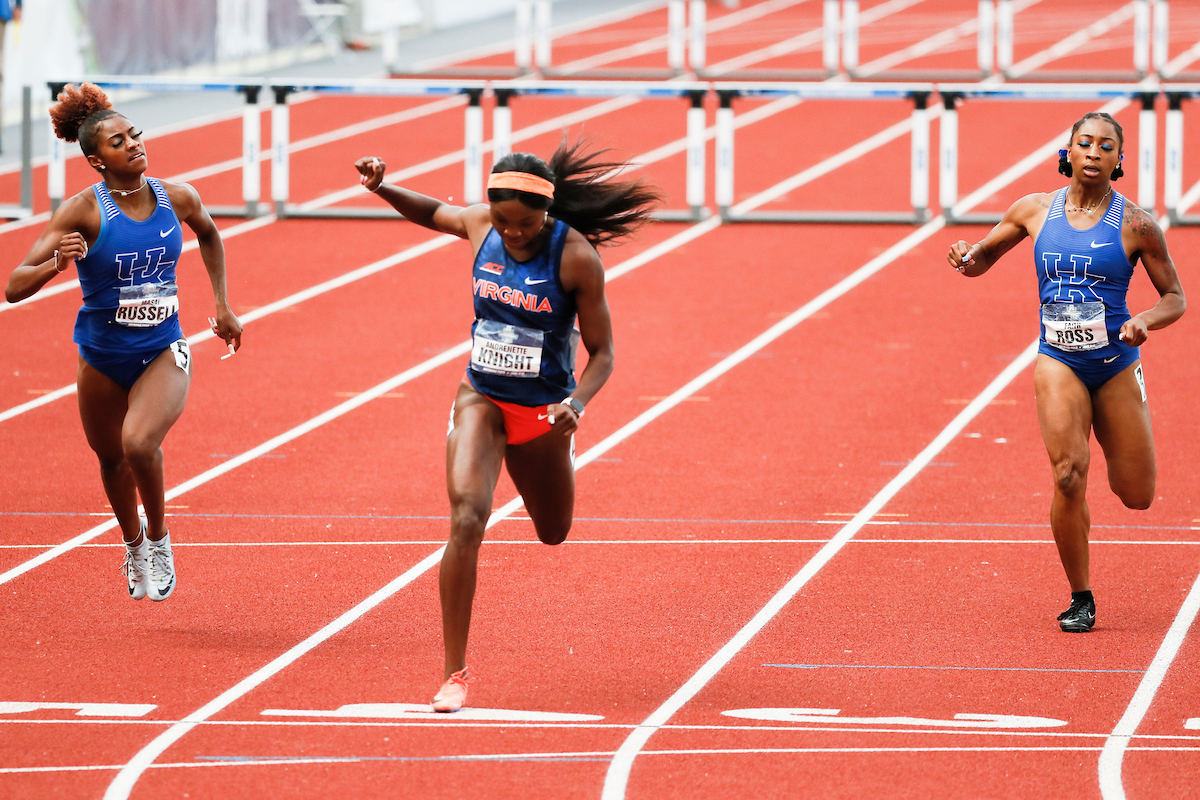 Masai Russell. Faith Ross.

Day 4. 2021 NCAA Track and Field Championships.

Photo by Chet White | UK Athletics