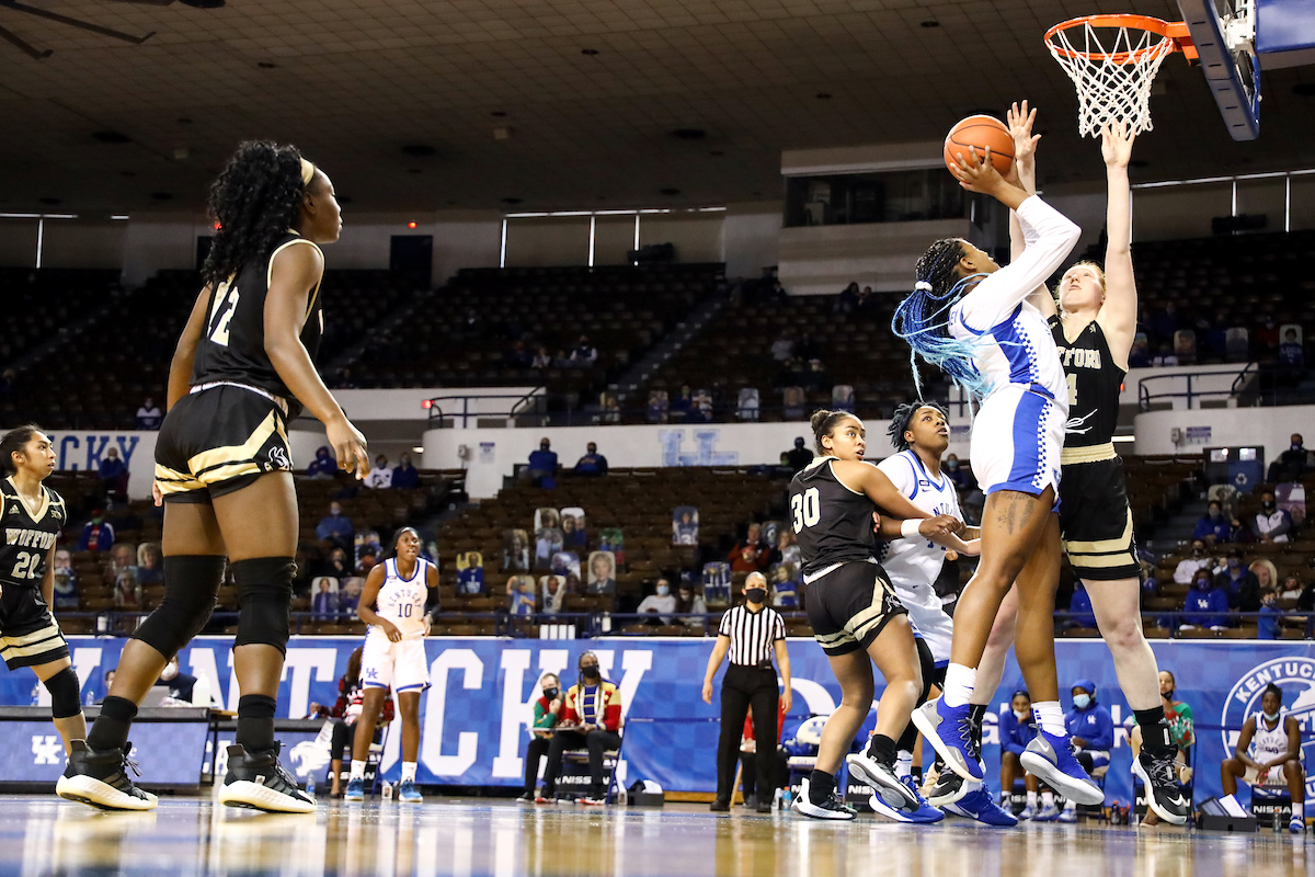 Keke McKinney. 

Kentucky beats Worfford 98-37.

Photo by Eddie Justice | UK Athletics