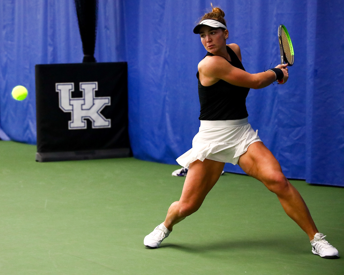 Akvile Parazinskaite. 

Kentucky beats Miami 7-0.

Photo by Eddie Justice | UK Athletics