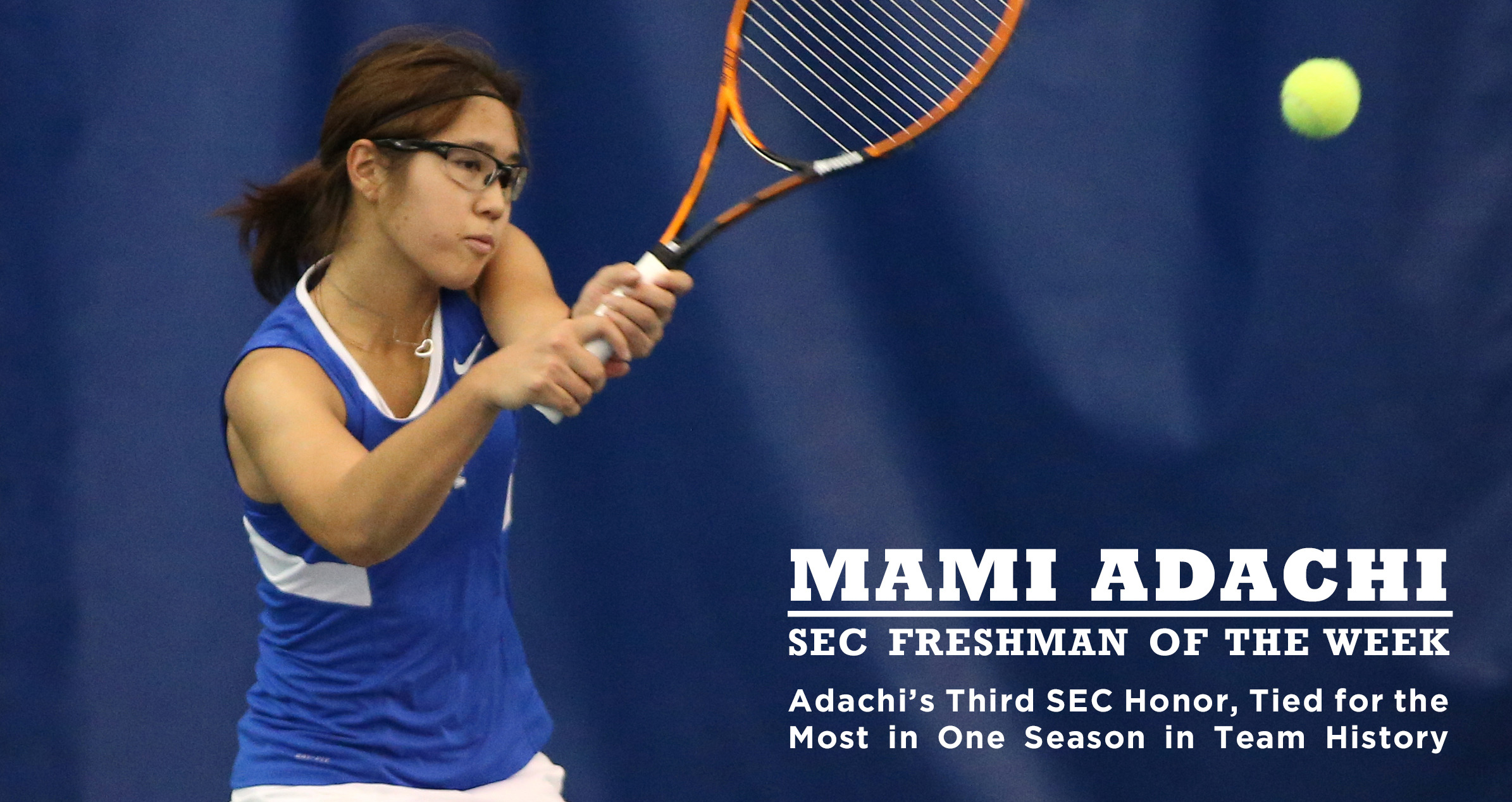 Mami Adachi Earns Third SEC Freshman of the Week Honors