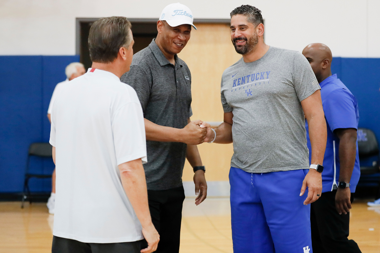 John Calipari. Kenny Payne. Orlando Antigua.

Summer practice.

Photo by Chet White | UK Athletics