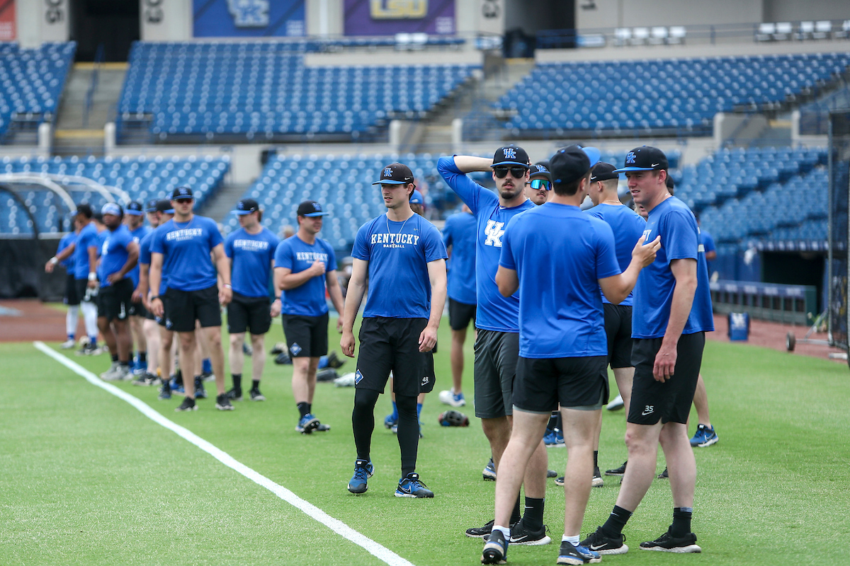 Mason Hazelwood.Kentucky Baseball Practice at the 2022 SEC Tournament.Photo by Sarah Caputi | UK Athletics