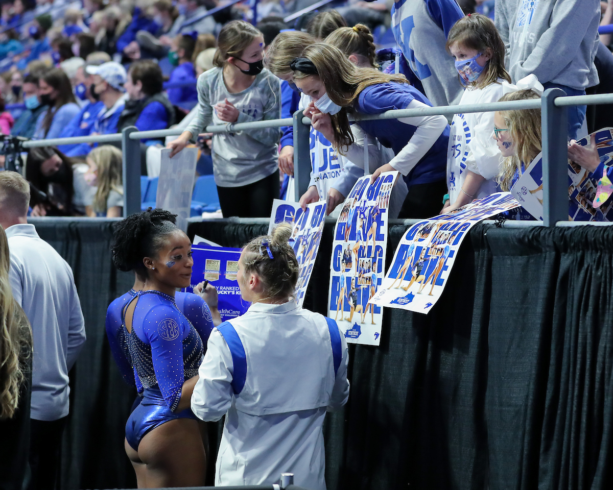 Kentucky beats Ball State, 196.525-194.750.

Photo by Tommy Quarles | UK Athletics