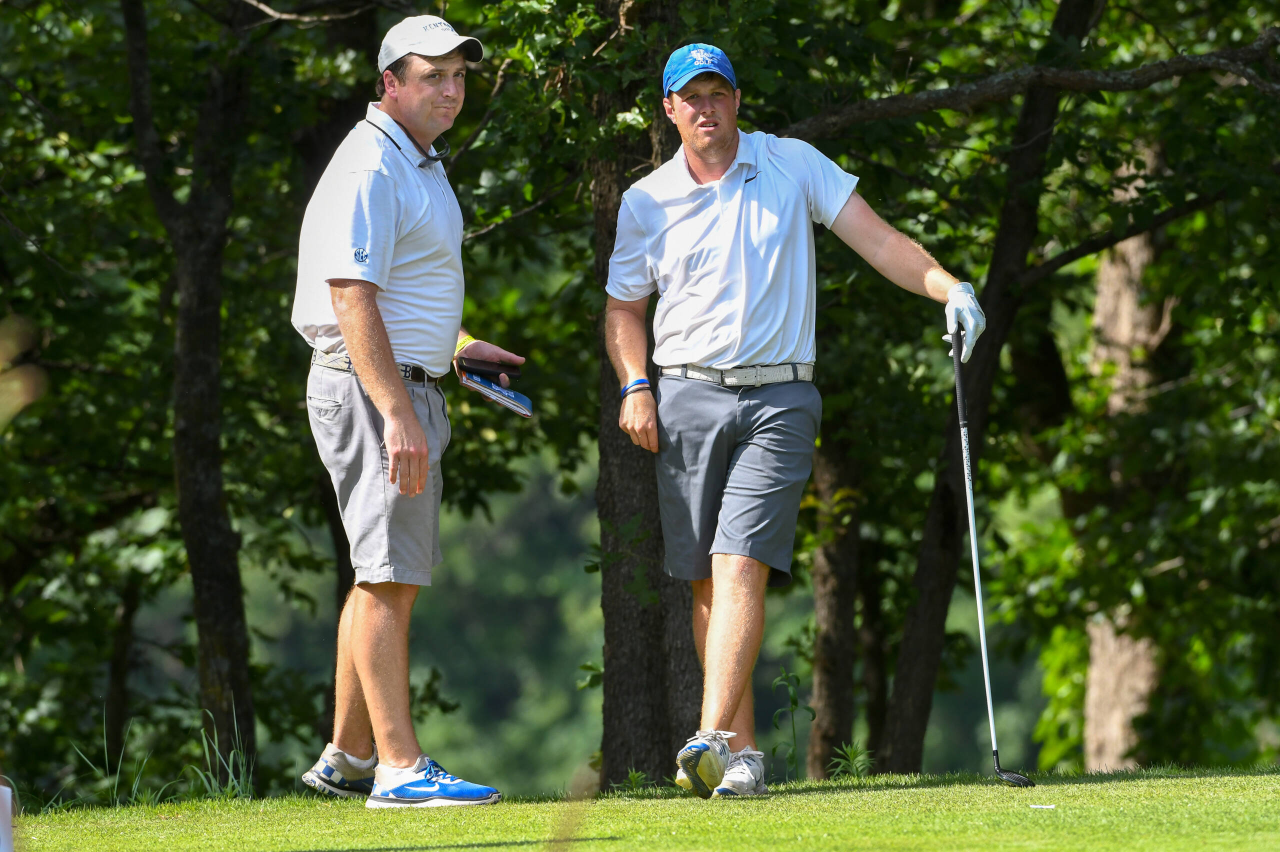 Ben Fuqua and Fred Allen Meyer at the 2018 NCAA Men's Golf National Championship.