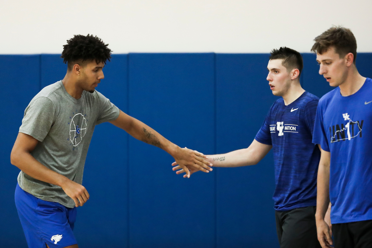 Dontaie Allen. CJ Fredrick. Brennan Canada.

Summer practice.

Photo by Chet White | UK Athletics