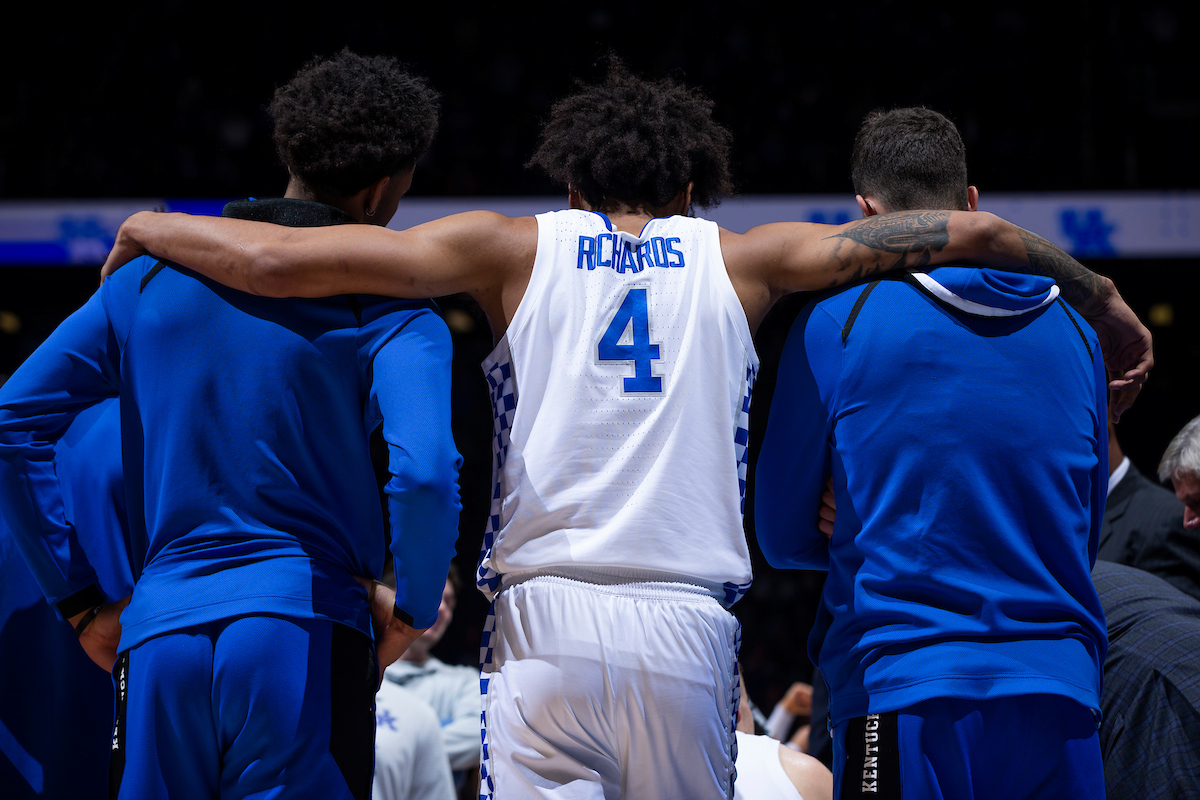 EJ Montgomery. Nick Richards. Ben Jordan.

UK falls to Evansville 67-64.

Photo by Chet White | UK Athletics