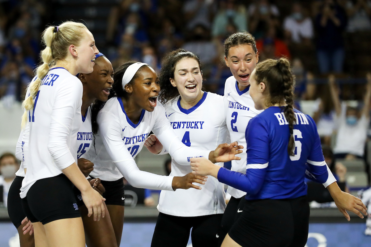 TEAM. REAGAN RUTHERFORD. ELEANOR BEAVIN. MADI SKINNER. ELEANOR BEAVIN.

Kentucky beats Stanford, 3-2.

Photo by Elliott Hess | UK Athletics