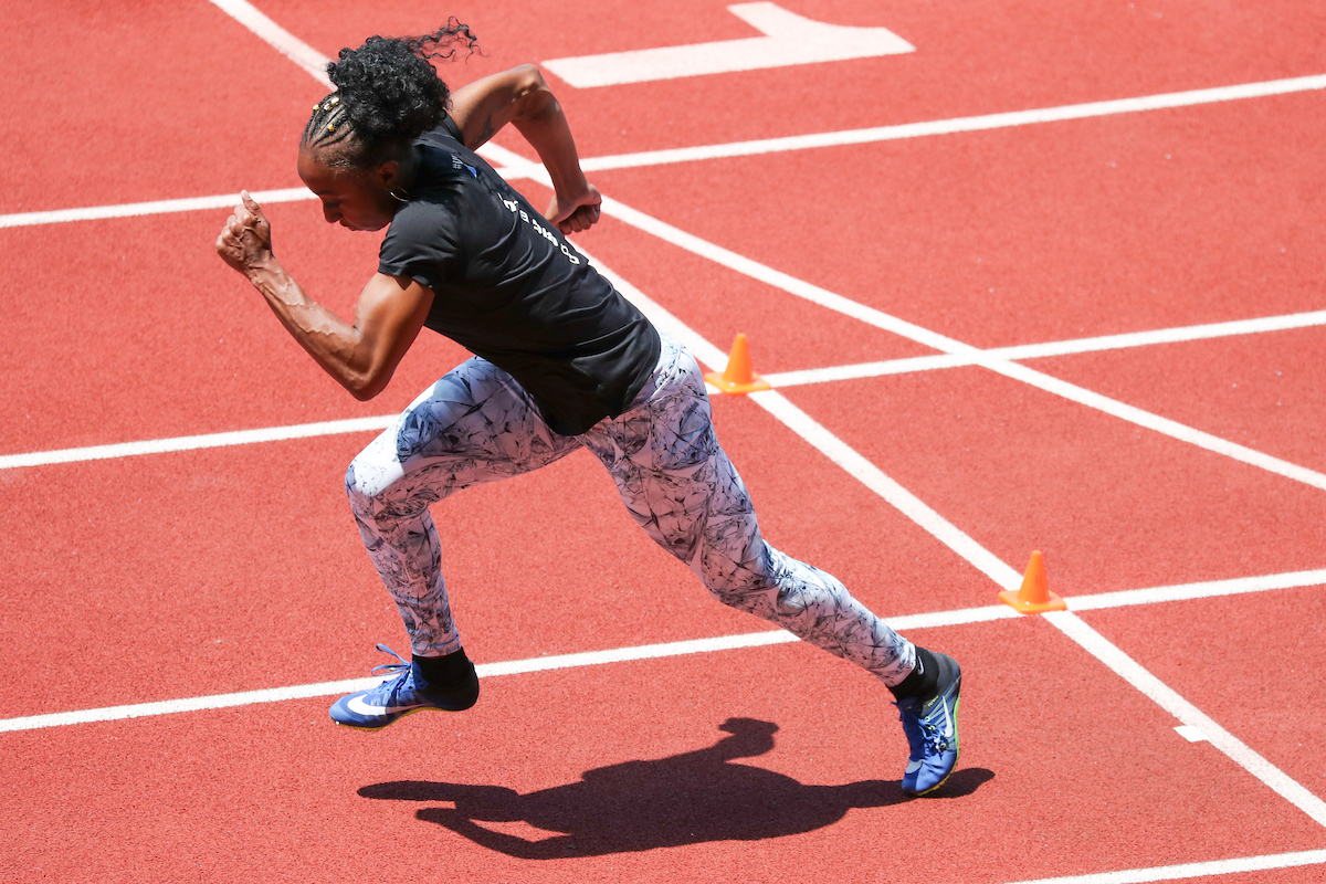 Jasmine Camacho-Quinn.

NCAA Track and Field Outdoor National Championships. Eugene, Oregon. Tuesday, June 5, 2018.

Photo by Chet White | UK Athletics
