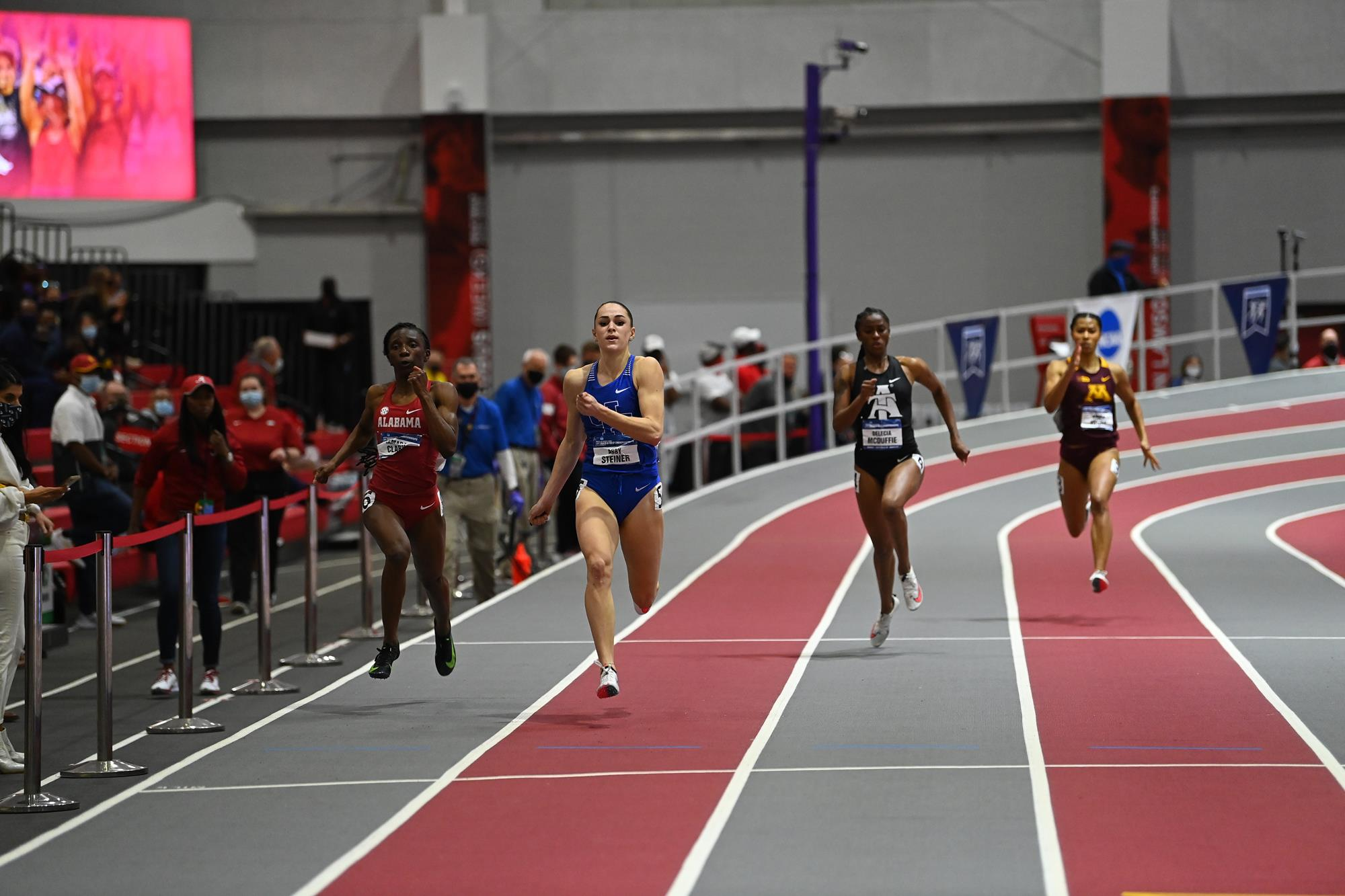 Abby Steiner Strikes Gold, Ties Collegiate Record at NCAA Indoor Championships