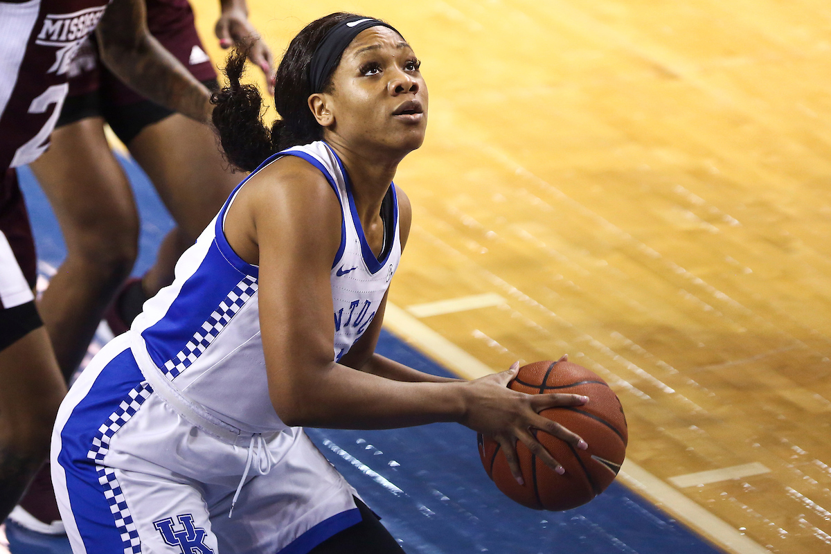 Ogechi Anyagaligbo.

Kentucky beat Mississippi State 73-62.

Photo by Grace Bradley | UK Athletics