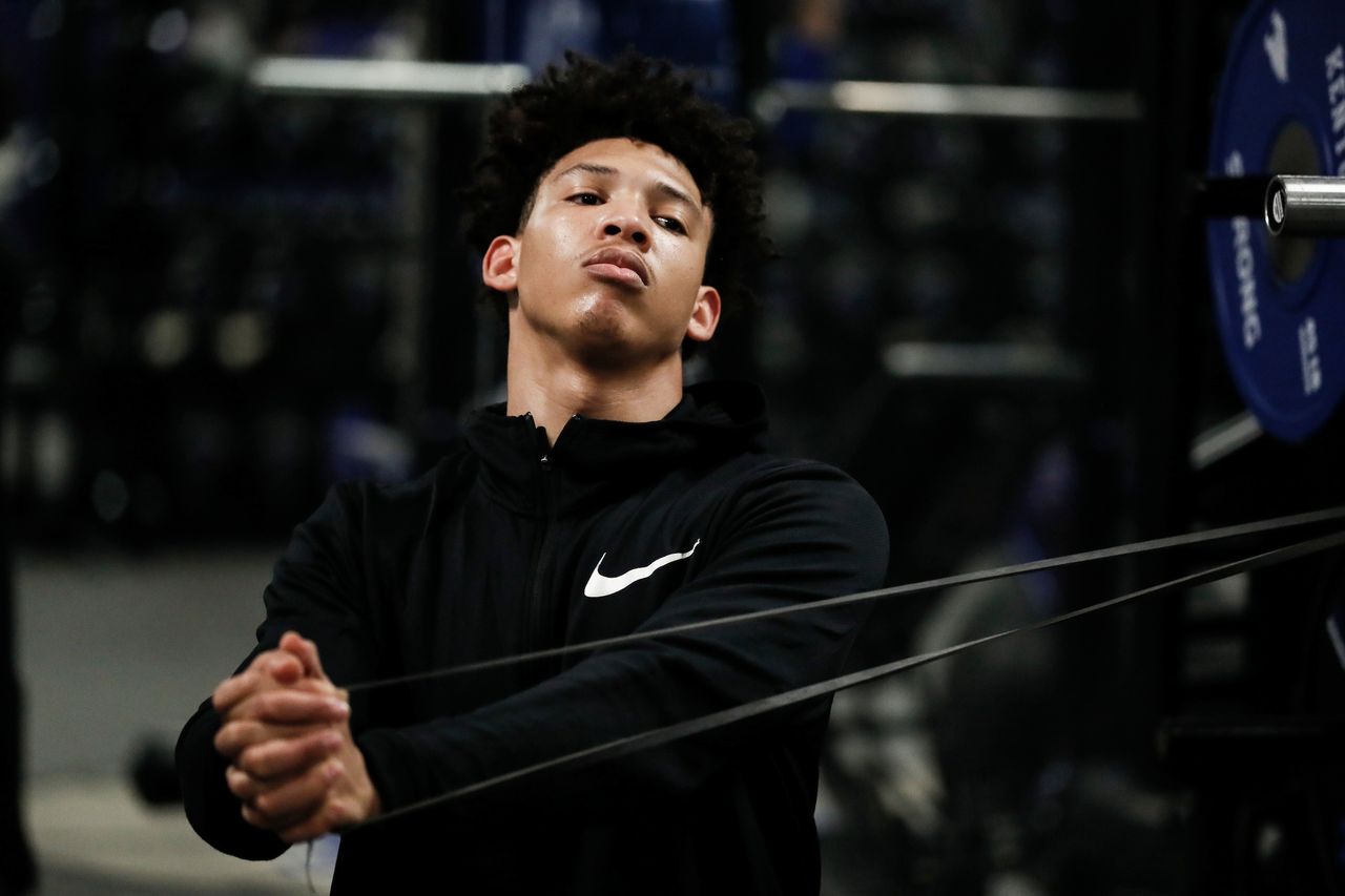 Zan Payne.

The Kentucky men's basketball team participating in its summer strength and conditioning program.

Photo by Chet White | UK Athletics